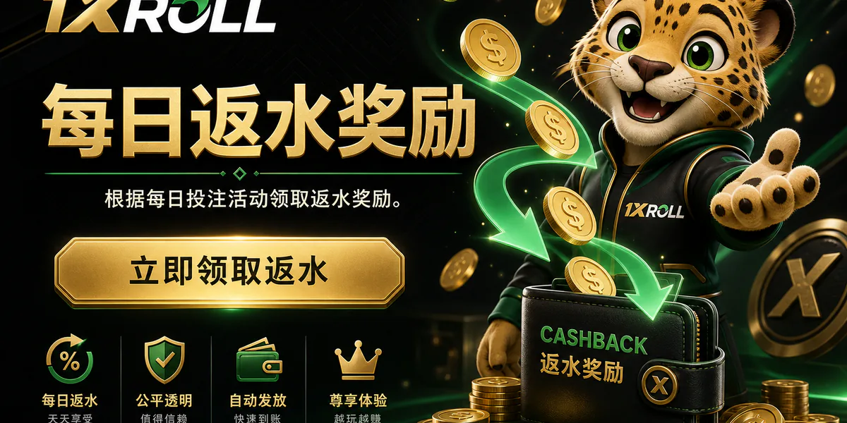 1XROLL 娱乐城每日返水活动上线
